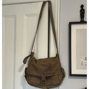 Vintage Leather Shoulder Bag Brown Adjustable Strap Distressed Grunge